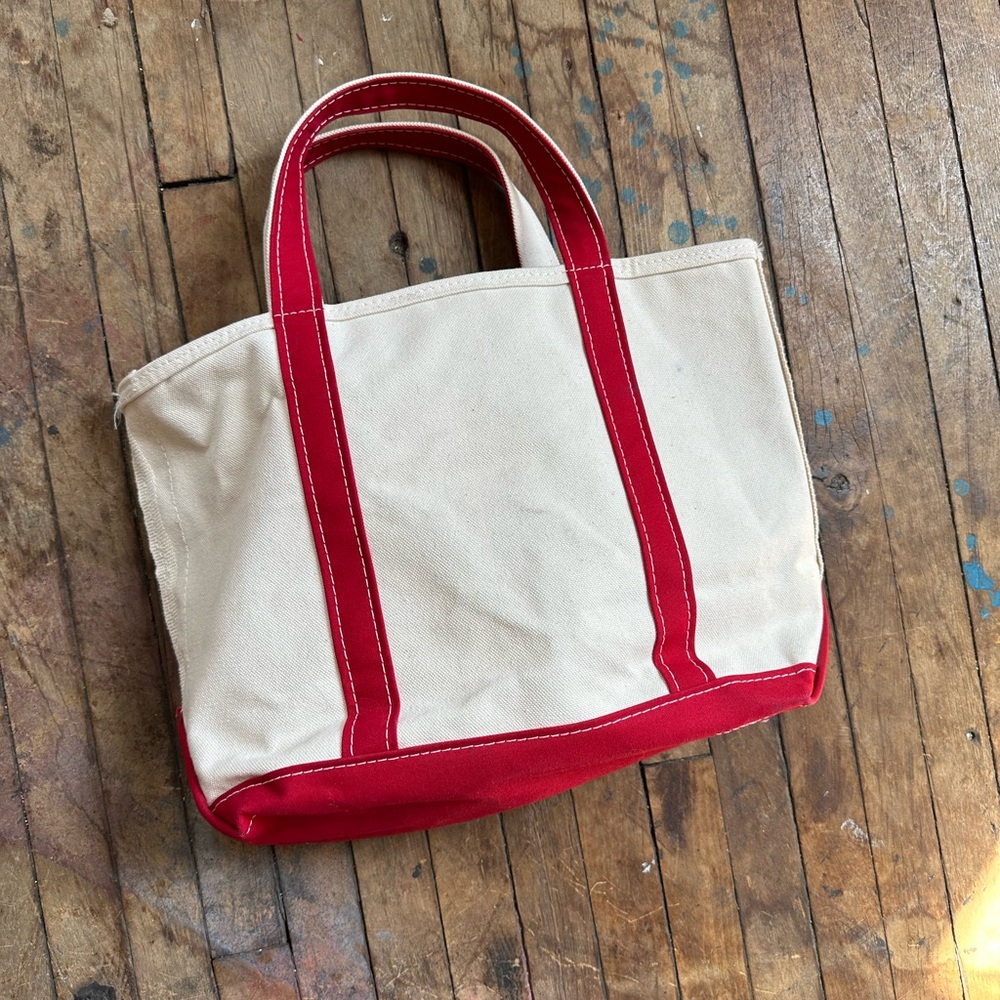 Vintage LL Bean Red Boat Tote